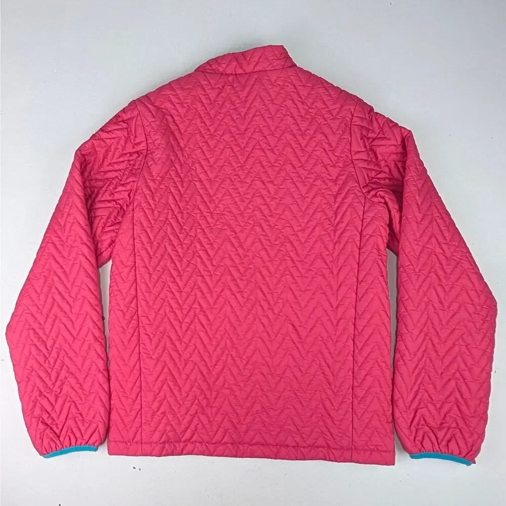 Patagonia Girls XL (14) Pink/Teal Quilted Stand Up Collar Jacket